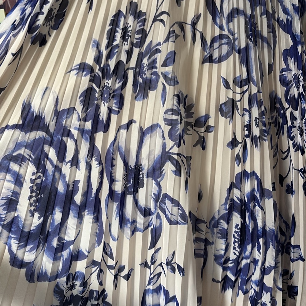 Eliza J Blue and Cream Floral Maxi Dress - Picture 4 of 4